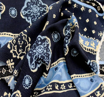 Rayon Crepon 1A690 NavyIvory Rayon Crepon 1A690 NavyIvory
