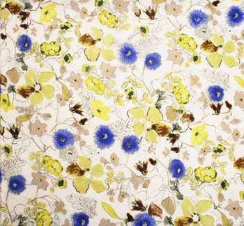 Chiffon Crinkle Flower Print 849 13117 Yellow/Blue Chiffon Crinkle Flower Print 849 13117 Yellow/Blue