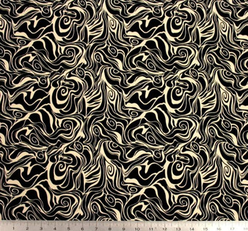 Polyester - Wool Peach D#1B977 Black/Ivory Polyester - Wool Peach D#1B977 Black/Ivory