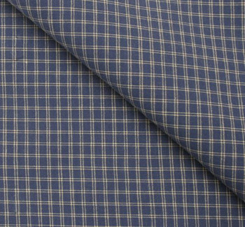 Stretch Cotton Poplin M391 Plaid Blue Stretch Cotton Poplin M391 Plaid Blue