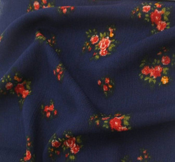 Rayon Crinkle 1D659 Navy Red Rayon Crinkle 1D659 Navy Red