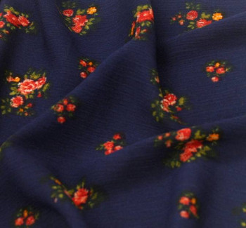 Rayon Crinkle 1D659 Navy Red Rayon Crinkle 1D659 Navy Red