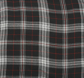 Rayon Yarn Dyed Plaid 1D993 Black White Red Rayon Yarn Dyed Plaid 1D993 Black White Red