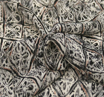 Chiffon 1D641 Ivory Black Chiffon 1D641 Ivory Black