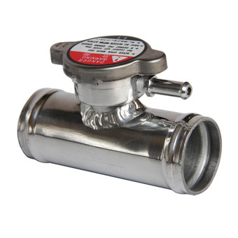 In line Aluminum Radiator hose Filler Neck inlet splice straight orfice overflow vent tube 5/16 In line Aluminum Radiator hose Filler Neck inlet splice straight orfice overflow vent tube 5/16