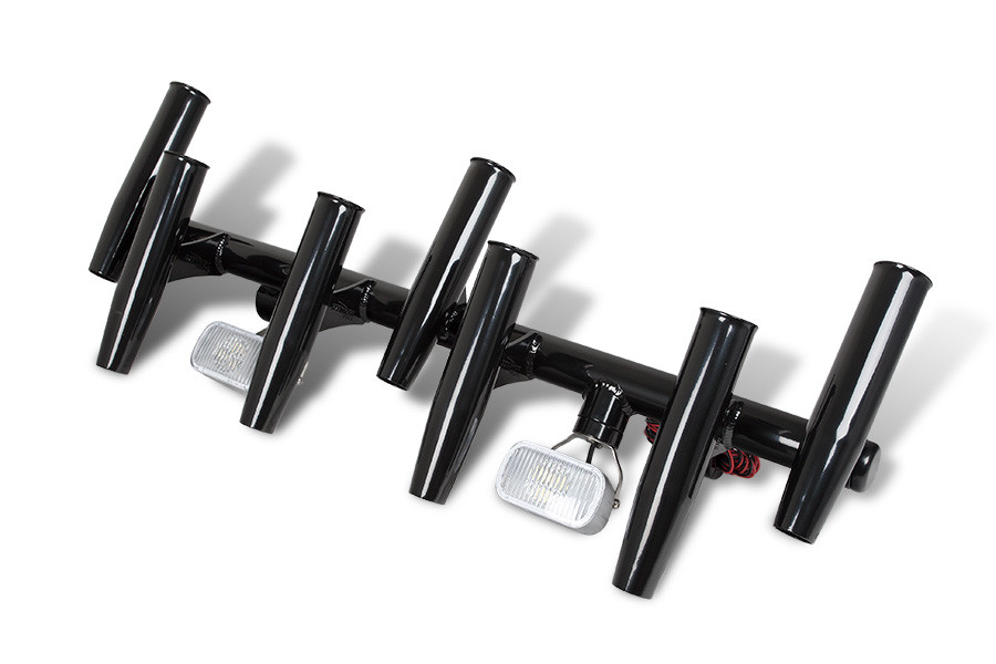 Black 7 Rod Rocket Launcher with 2 LED Deck Flood Lights