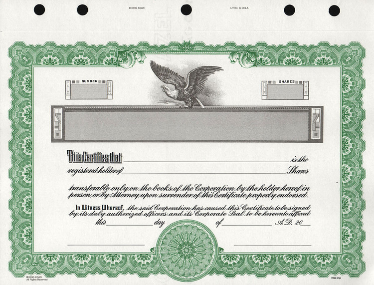 kg2 corporate stock certificates free shipping corporation stock certificate template