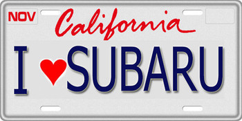 1/10 SCALE LICENSE PLATE FOR RC CAR * I LOVE SUBARU * 1/10 SCALE LICENSE PLATE FOR RC CAR * I LOVE SUBARU *