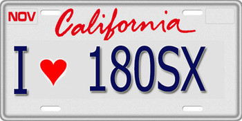1/10 SCALE LICENSE PLATE FOR RC CAR * I LOVE 180SX * Nissan 180 1/10 SCALE LICENSE PLATE FOR RC CAR * I LOVE 180SX * Nissan 180