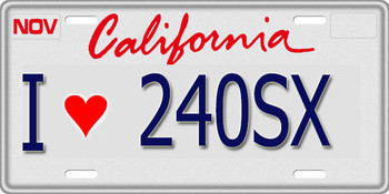 1/10 SCALE LICENSE PLATE FOR RC CAR * I LOVE 240SX * Nissan 240 1/10 SCALE LICENSE PLATE FOR RC CAR * I LOVE 240SX * Nissan 240