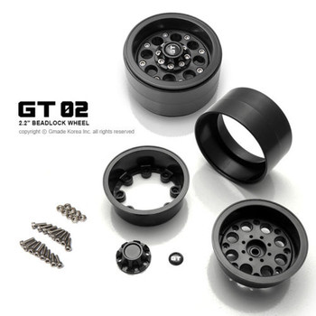 RC 1/10 TRUCK Rims Wheels 2.2 BEADLOCK Rock Crawler Wheels GT02 (2 RIMS) Black RC 1/10 TRUCK Rims Wheels 2.2 BEADLOCK Rock Crawler Wheels GT02 (2 RIMS) Black