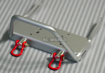 For Axial SCX10 Jeep Wraith METAL FRONT BULL NOSE BUMPER w/ Light Pod LED Silver For Axial SCX10 Jeep Wraith METAL FRONT BULL NOSE BUMPER w/ Light Pod LED Silver