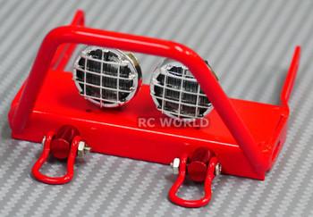 For Axial SCX10 Jeep Wraith METAL FRONT BULL NOSE BUMPER w/ Light Pods LED Red For Axial SCX10 Jeep Wraith METAL FRONT BULL NOSE BUMPER w/ Light Pods LED Red