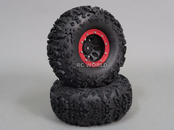 Axial 2.2 Rock CRAWLER Beadlock Wheels & TIres 140mm 5.5" -Set Of 4- RED Axial 2.2 Rock CRAWLER Beadlock Wheels & TIres 140mm 5.5" -Set Of 4- RED