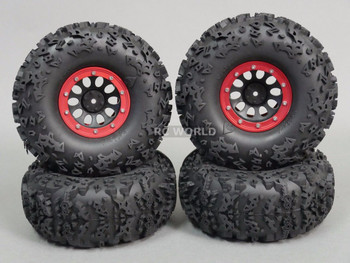 Axial 2.2 Rock CRAWLER Beadlock Wheels & TIres 140mm 5.5" -Set Of 4- RED Axial 2.2 Rock CRAWLER Beadlock Wheels & TIres 140mm 5.5" -Set Of 4- RED