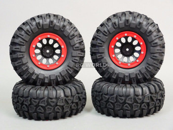 For Traxxas TRX-4 Rock CRAWLER Beadlock Wheels & TIres 130mm -Set Of 4- Red For Traxxas TRX-4 Rock CRAWLER Beadlock Wheels & TIres 130mm -Set Of 4- Red