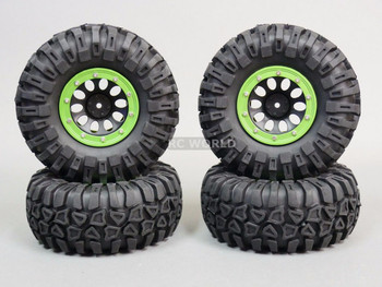 For Traxxas TRX-4 Rock CRAWLER Beadlock Wheels & TIres 130mm -Set Of 4- GREEN For Traxxas TRX-4 Rock CRAWLER Beadlock Wheels & TIres 130mm -Set Of 4- GREEN
