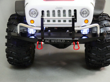 For Axial SCX10 RC Truck FRONT BULL NOSE METAL BUMPER w/ LED Lights For Axial SCX10 RC Truck FRONT BULL NOSE METAL BUMPER w/ LED Lights
