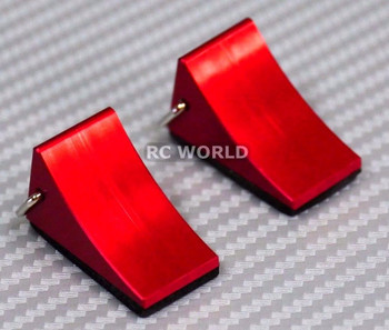 RC 1/10 Scale Car Truck Accessories Metal WHEEL CHOCKS Wheel Stop -RED- RC 1/10 Scale Car Truck Accessories Metal WHEEL CHOCKS Wheel Stop -RED-