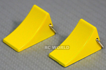 RC 1/10 Scale Car Truck Accessories Metal WHEEL CHOCKS Wheel Stop Yellow -PAIR- RC 1/10 Scale Car Truck Accessories Metal WHEEL CHOCKS Wheel Stop Yellow -PAIR-