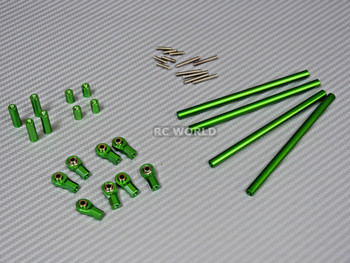 Axial SCX10 Aluminum METAL RODS Trailing Arms Links 105mm-130mm SET GREEN Axial SCX10 Aluminum METAL RODS Trailing Arms Links 105mm-130mm SET GREEN