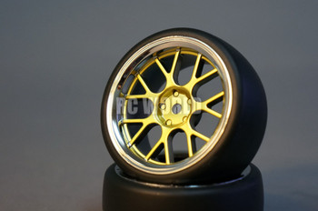 RC Car 1/10 DRIFT WHEELS TIRES Package 3 MM Offset GOLD W/ CHROME LIP Web RC Car 1/10 DRIFT WHEELS TIRES Package 3 MM Offset GOLD W/ CHROME LIP Web
