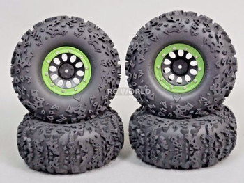 Axial 2.2 Rock CRAWLER Beadlock Wheels & TIres 140 mm 5.5" -Set Of 4- GREEN Axial 2.2 Rock CRAWLER Beadlock Wheels & TIres 140 mm 5.5" -Set Of 4- GREEN