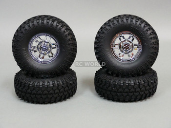 Gmade 1/10 SCALE TRUCK RIMS 1.9 OFF-ROAD BEADLOCK WHEELS W/110 MM SWAMPERS CHROME Gmade 1/10 SCALE TRUCK RIMS 1.9 OFF-ROAD BEADLOCK WHEELS W/110 MM SWAMPERS CHROME