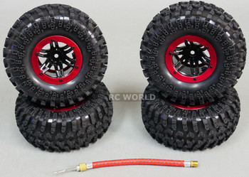 AIR System TRUCK 2.2 Inflatable TIRES BEAD LOCK Rock Crawler TIRES + RIMS (4) RED AIR System TRUCK 2.2 Inflatable TIRES BEAD LOCK Rock Crawler TIRES + RIMS (4) RED