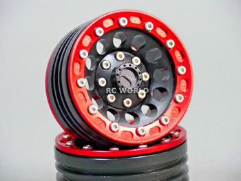 RC 1/10 Scale METAL Truck Rims Wheel 1.9 BEAD LOCK Rims w/ Metal Red Rings -PAIR RC 1/10 Scale METAL Truck Rims Wheel 1.9 BEAD LOCK Rims w/ Metal Red Rings -PAIR