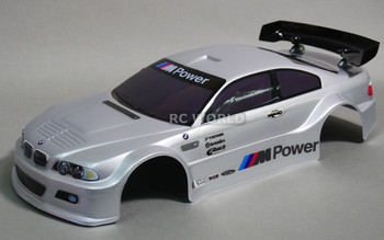 1/10 RC Car BODY Shell BMW E46 M3 200 mm *PRE- FINISHED* Silver 1/10 RC Car BODY Shell BMW E46 M3 200 mm *PRE- FINISHED* Silver