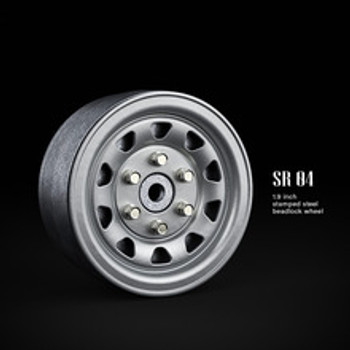 SR04 1.9inch beadlock wheels (Semigloss silver) (2 SR04 1.9inch beadlock wheels (Semigloss silver) (2