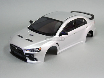 1/10 RC Car BODY Shell MITSUBISHI EVOLUTION Lancer Evo X 190mm *FINISHED* SILVER 1/10 RC Car BODY Shell MITSUBISHI EVOLUTION Lancer Evo X 190mm *FINISHED* SILVER