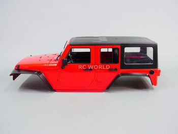 RC Scale Truck Body Shell 1/10 JEEP WRANGLER RUBICON 4 Door Hard Body RED RC Scale Truck Body Shell 1/10 JEEP WRANGLER RUBICON 4 Door Hard Body RED