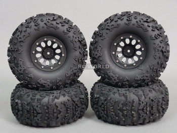 Axial 2.2 Rock CRAWLER Beadlock Wheels & TIres 140mm 5.5" -Set Of 4- BLack Axial 2.2 Rock CRAWLER Beadlock Wheels & TIres 140mm 5.5" -Set Of 4- BLack