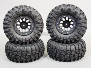 For Traxxas TRX-4 Rock CRAWLER Beadlock Wheels & TIres 130mm -Set Of 4- Black For Traxxas TRX-4 Rock CRAWLER Beadlock Wheels & TIres 130mm -Set Of 4- Black