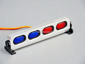 1/10 RC Car POLICE LIGHTS Top Light Bar METAL POLICE FLASHING LEDS - RED/BLUE - 1/10 RC Car POLICE LIGHTS Top Light Bar METAL POLICE FLASHING LEDS - RED/BLUE -
