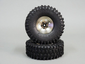 1/10 SCALE TRUCK RIMS 1.9 STEEL STAMPED Beadlock Wheels 120MM Rock Tires SILVER 1/10 SCALE TRUCK RIMS 1.9 STEEL STAMPED Beadlock Wheels 120MM Rock Tires SILVER