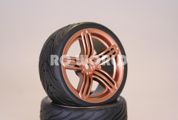 RC 1/10 CAR TIRES GOLD WHEELS RIMS PACKAGE KYOSHO TAMIYA HPI #1 RC 1/10 CAR TIRES GOLD WHEELS RIMS PACKAGE KYOSHO TAMIYA HPI #1
