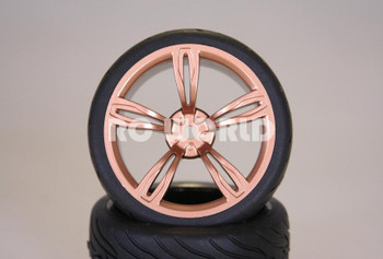 RC 1/10 CAR TIRES GOLD WHEELS RIMS PACKAGE KYOSHO TAMIYA HPI #2 RC 1/10 CAR TIRES GOLD WHEELS RIMS PACKAGE KYOSHO TAMIYA HPI #2