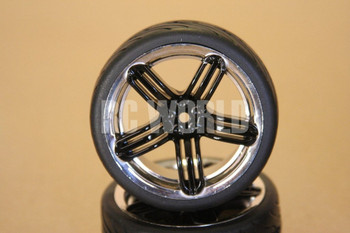 RC 1/10 CAR TIRES WHEELS RIMS PACKAGE KYOSHO TAMIYA HPI CHROME BLACK BURST RC 1/10 CAR TIRES WHEELS RIMS PACKAGE KYOSHO TAMIYA HPI CHROME BLACK BURST