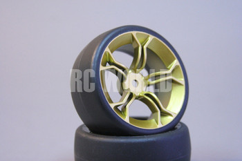 RC Car 1/10 DRIFT WHEELS TIRES Package 3MM Offset ALL GOLD 5 Star Burst RC Car 1/10 DRIFT WHEELS TIRES Package 3MM Offset ALL GOLD 5 Star Burst