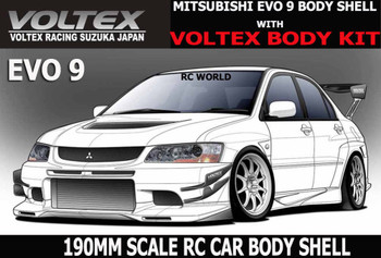 1/10 RC Car DRIFT Body Shell MITSUBISHI EVOLUTION EVO 9 W/ VOLTEX Body Kit 1/10 RC Car DRIFT Body Shell MITSUBISHI EVOLUTION EVO 9 W/ VOLTEX Body Kit