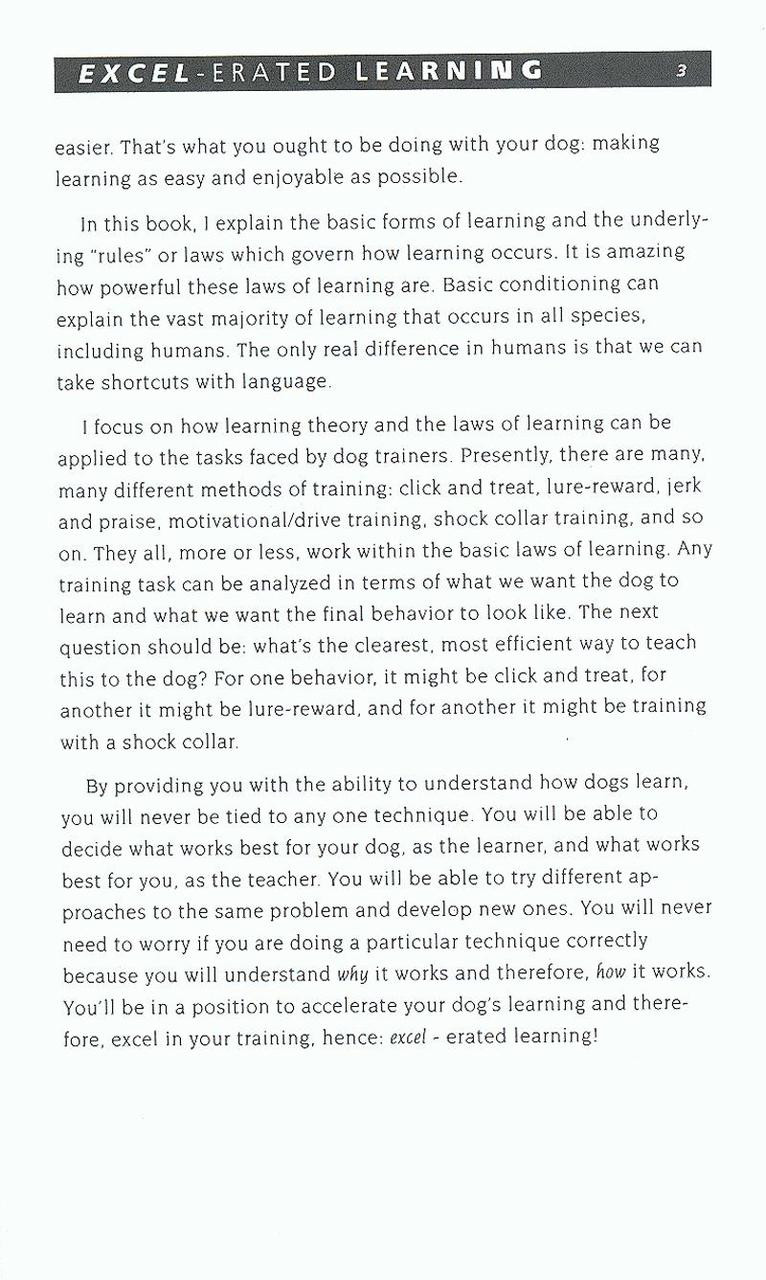 excel erated learning explaining how dogs learn and how best to