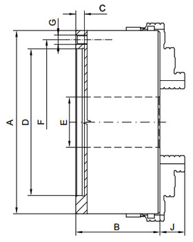 Bison 8 4 Jaw Combination Manual Chuck Plain Back 7-849-0800 Bison 8 4 Jaw Combination Manual Chuck Plain Back 7-849-0800