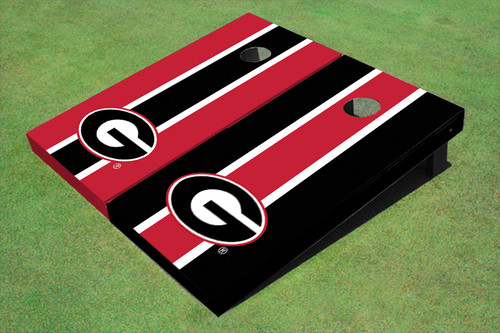 University Of Georgia "G" Alternating Long Stripe Cornhole Boards University Of Georgia "G" Alternating Long Stripe Cornhole Boards
