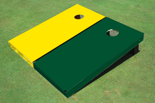 Painted Yellow And Navy Solid Custom Cornhole Board Painted Yellow And Navy Solid Custom Cornhole Board