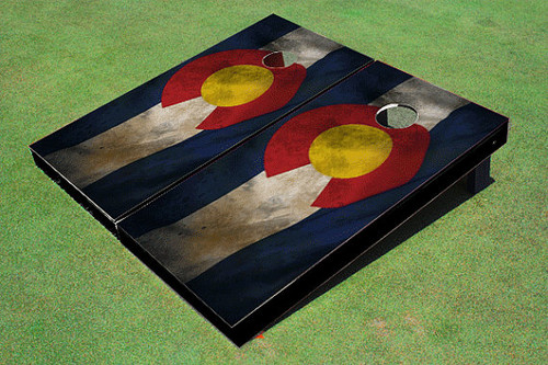 Rustic Colorado State Flag Custom Cornhole Board Rustic Colorado State Flag Custom Cornhole Board
