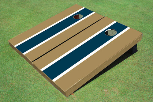 Navy And Dark Gold Matching Long Stripe Custom Cornhole Board Navy And Dark Gold Matching Long Stripe Custom Cornhole Board