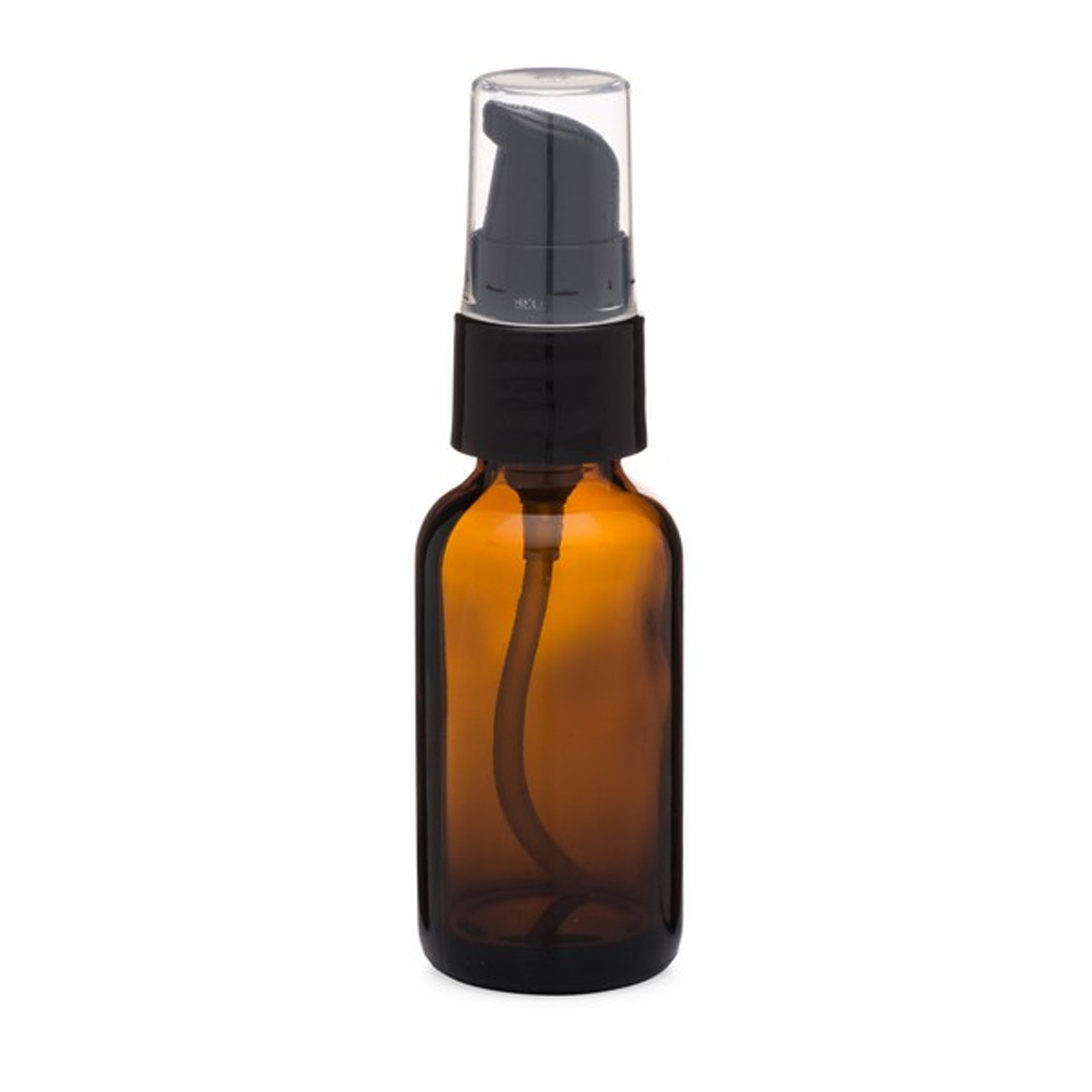 Download 1 oz Amber Glass Boston Round Bottles (Black Treatment Pump)